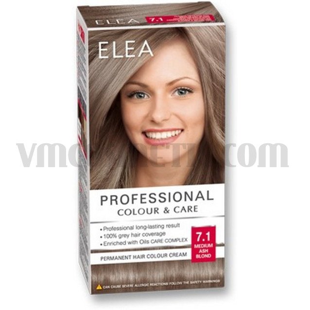 ELEA Боя за коса "Elea Professional Colour & Care" - № 7/1 Средно пепелно рус ELEA Боя за коса "Elea Professional Colour & Care" - № 7/1 Средно пепелно рус
