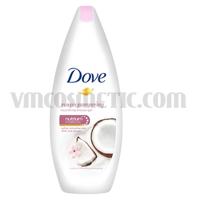 DOVE Душ гел - подхранващ PURELY PAMPERING COCONUT MILK WITH JASMINE PETALS - 250 мл.