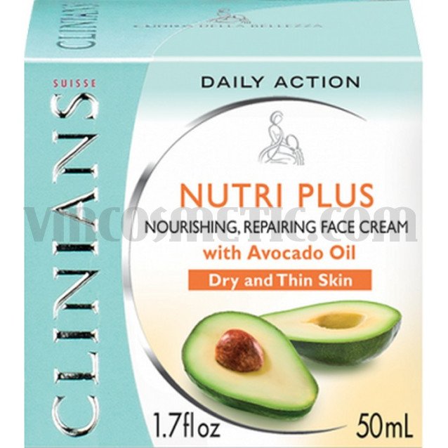 Clinians Nutri Plus Комбиниран подхранващ крем за лице с авокадо