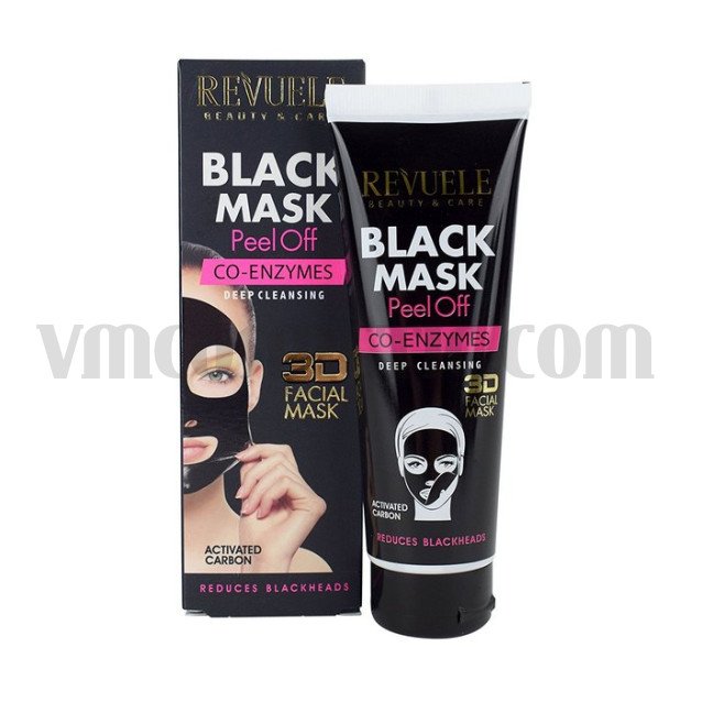 Revuele Черна маска за лице с активен въглен и ко-ензими 80 мл