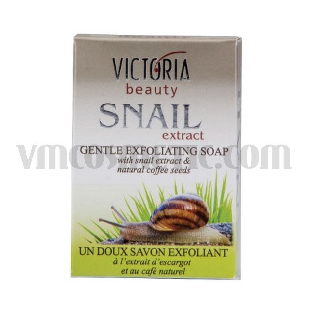 Victoria Beauty Нежен ексфолиращ сапун с екстракт от градински охлюв и натурално кафе - 75 гр.