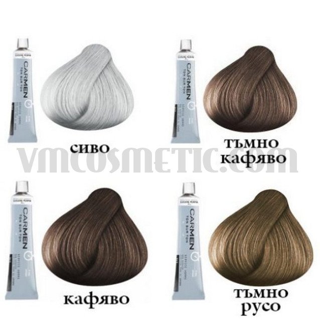 Безамонячна кремообразна боя за първите сиви коси при мъжете, с матов ефект, за коса и брада Carmen MEN