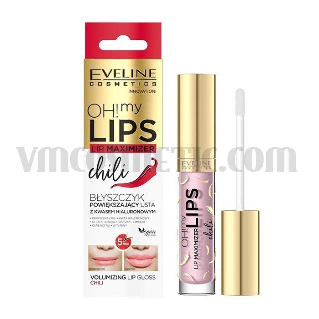 Гланц за уголемяване на устните с чили Eveline OH! My Lips Lip Maximizer Chili