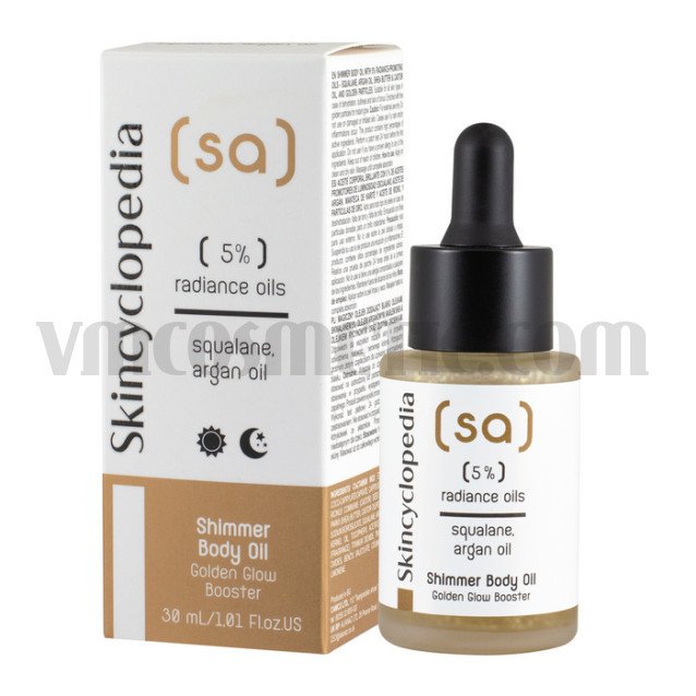 Skincyclopedia Масло за тяло с 5% озаряващи масла и златни частици