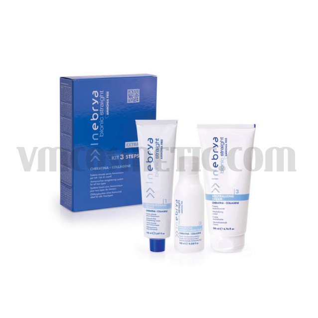 Inebrya Bionic Straight 3 Steps Комплект за трайно изправяне с кератин и колаген